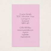 Hübsch rosa florale Visitenkarte (Rückseite)