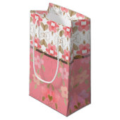 Hübsch-rosa-Flower-Geschenktasche Kleine Geschenktüte (Vorderseite Schrägansicht)