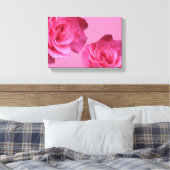 Hübsch rosa Französische Rose Schwarze Kunst Leinwanddruck (Insitu (Schlafzimmer))