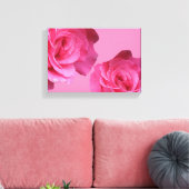 Hübsch rosa Französische Rose Schwarze Kunst Leinwanddruck (Insitu (Wohnzimmer))