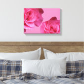 Hübsch rosa Französische Rose Schwarze Kunst Leinwanddruck (Insitu (Schlafzimmer))