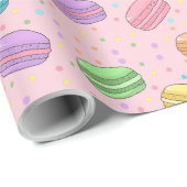 Hübsch rosa französisches Essen Thema Macaron Cake Geschenkpapier (Rolleneckpunkt)