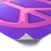 Hübsch rosa Friedenszeichen Poster (Ecke)