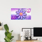 Hübsch rosa Friedenszeichen Poster (Heimbüro)