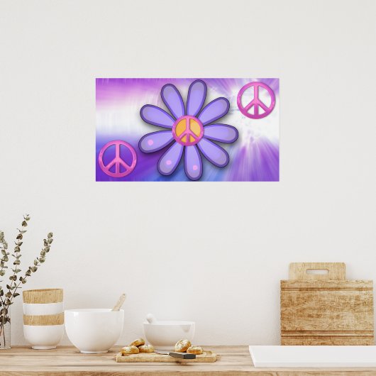 Hübsch rosa Friedenszeichen Poster (Küche)