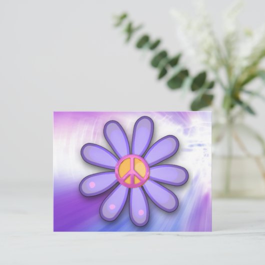 Hübsch rosa Friedenszeichen Postkarte (Stehend Vorderseite)