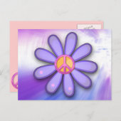 Hübsch rosa Friedenszeichen Postkarte (Vorne/Hinten)