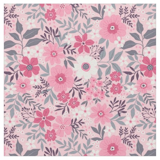 Hübsch rosa Frühlingsblume Stoff (Nahaufnahme)