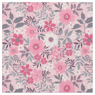 Hübsch rosa Frühlingsflora Stoff