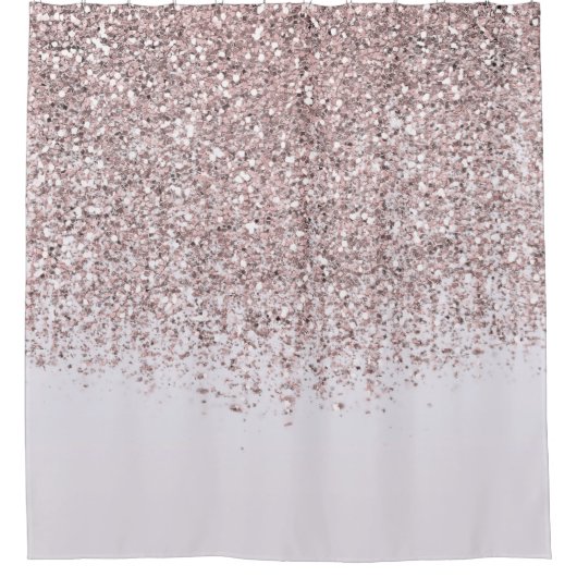 Hübsch rosa Funkelnd Blush Glitzer Duschvorhang (Vorderseite)