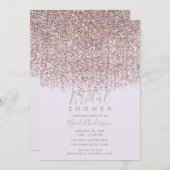 Hübsch rosa Funkelnd Roush Glitzer Brautparty Einladung (Vorne/Hinten)
