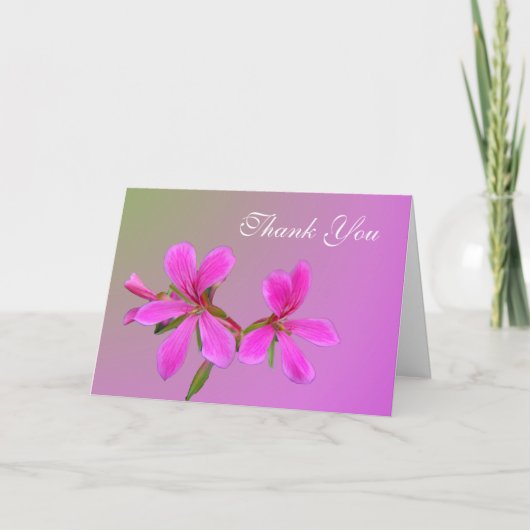 hübsch rosa Gartengarten Blume Dankeschön Karte (Vorderseite)