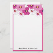 Hübsch rosa Gelbe Blume Briefpapier (Vorne/Hinten)