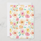 Hübsch-Rosa-Gelbe Blume Einladung (Rückseite)