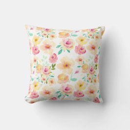 Hübsch-Rosa-Gelbe Blume Kissen