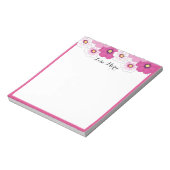 Hübsch rosa Gelbe Blume Notizblock (Rotiert)
