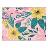 Hübsch rosa gelbe Blumen Tischdecke (Vorderseite (Horizontal))