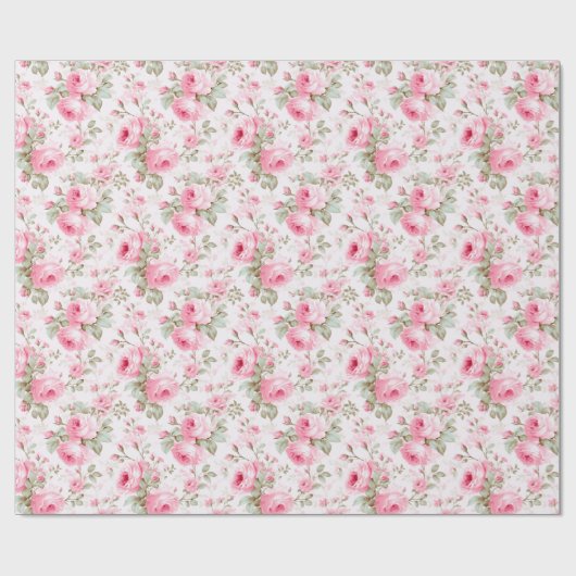 Hübsch rosa gestrichene Rose Geschenkpapier (Flach)