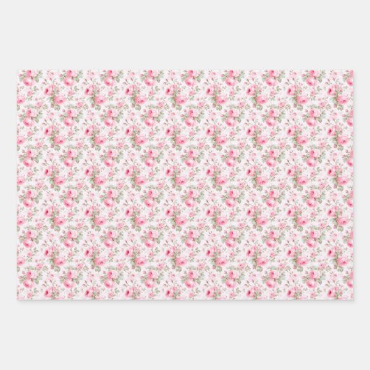 Hübsch rosa gestrichene Rose Geschenkpapier Set (Vorderseite 3)