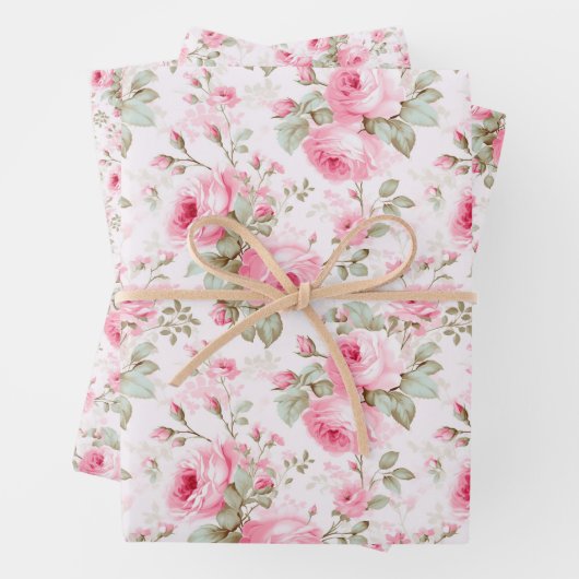 Hübsch rosa gestrichene Rose Geschenkpapier Set (Beispiel)