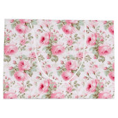 Hübsch rosa gestrichene Rose Große Geschenktüte (Rückseite)
