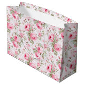Hübsch rosa gestrichene Rose Große Geschenktüte (Rückseite Schrägansicht)