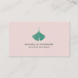 Hübsch Rosa Ginkgo Leaf Einfache Natur Visitenkarte