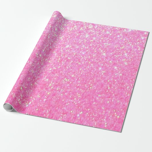 Hübsch rosa Glitzer Geschenkpapier (Ungerollt)