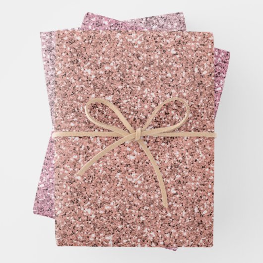 Hübsch rosa Glitzer Geschenkpapier Set (Beispiel)