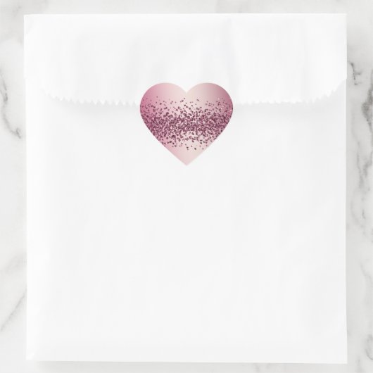 Hübsch rosa Glitzer Herz Herz-Aufkleber (Tasche)