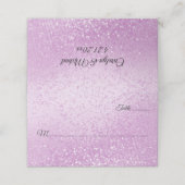 Hübsch rosa Glitzer Platzkarte (Außenseite Aufgefaltet)