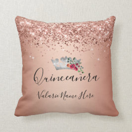 Hübsch rosa Glitzer Quinceañera Throw Kissen