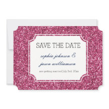 Hübsch rosa Glitzer Save the Date