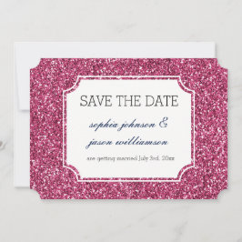 Hübsch rosa Glitzer Save the Date