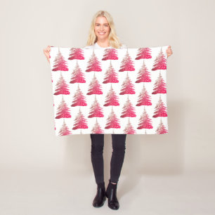 Hübsch rosa Glitzer Weihnachtsbaum Fleece Blanket
