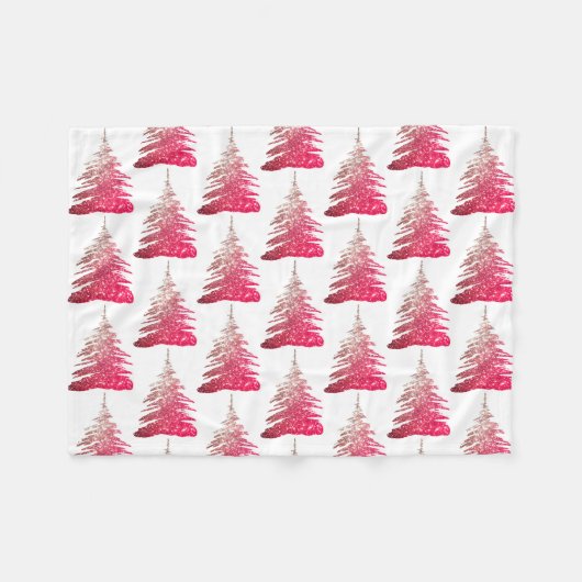 Hübsch rosa Glitzer Weihnachtsbaum Fleece Blanket (Vorderseite (Horizontal))