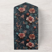 Hübsch-Rosa-Gold-Blue-Rose All In One Einladung (Außenbereich)