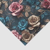 Hübsch-Rosa-Gold-Blue-Rose Seidenpapier (Detail)