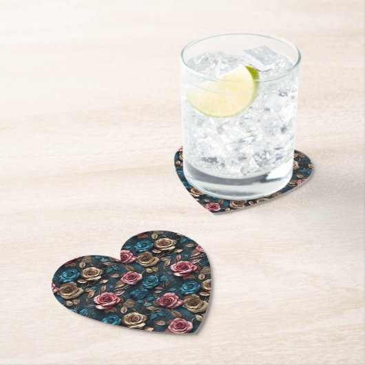 Hübsch-Rosa-Gold-Blue-Rose Untersetzer (Vor Ort)