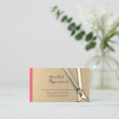 Hübsch rosa Goldene Schere Ernennung Erinnerung Visitenkarte (Stehend Vorderseite)