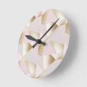 Hübsch-rosa-goldgeometrisch Runde Wanduhr (Winkel)