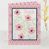 Hübsch Rosa Grau und Schwarz Karte (Gelbe Blume)