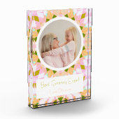 Hübsch Rosa Grün Großeltern Tag Beste Großmutter Fotoblock (Links)