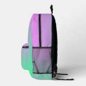 Hübsch rosa grüne Gradientenmonogramm Bedruckter Rucksack (Rechts)