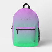 Hübsch rosa grüne Gradientenmonogramm Bedruckter Rucksack (Vorderseite)