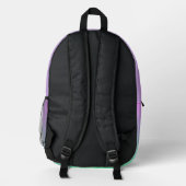 Hübsch rosa grüne Gradientenmonogramm Bedruckter Rucksack (Rückseite)