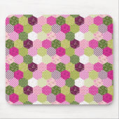 Hübsch rosa grüne Mulberry-Patchwork-Quilt-Design Mousepad (Vorne)
