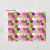 Hübsch rosa grüne Mulberry-Patchwork-Quilt-Design Postkarte (Vorne/Hinten)