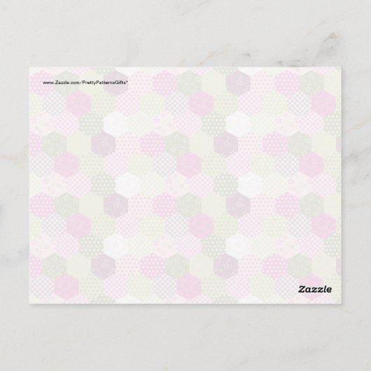Hübsch rosa grüne Mulberry-Patchwork-Quilt-Design Postkarte (Rückseite)