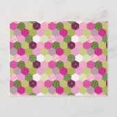 Hübsch rosa grüne Mulberry-Patchwork-Quilt-Design Postkarte (Vorderseite)
